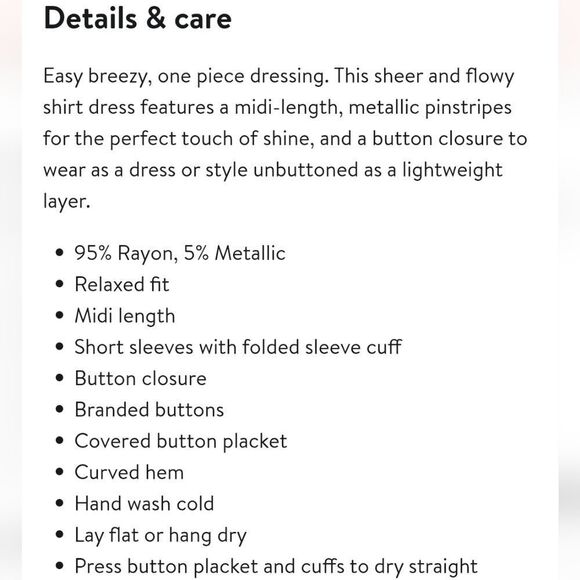 WILDFANG Navy Short sleeve button-down midi length pinstripe shirt dress Large - Picture 7 of 14